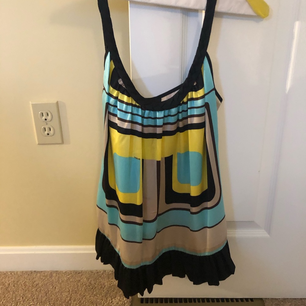 BEBE Silk Camisole Top, Multi, Sz XS